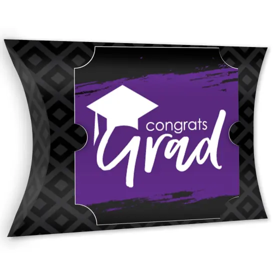 Big Dot of Happiness Purple Grad - Best is Yet to Come - Favor Gift Boxes - Purple Graduation Party Large Pillow Boxes - Set of 12 {1}