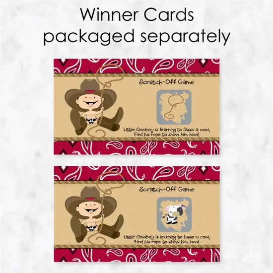 Big Dot of Happiness Little Cowboy - Western Baby Shower or Birthday Party Game Scratch Off Cards - 22 Count {4}