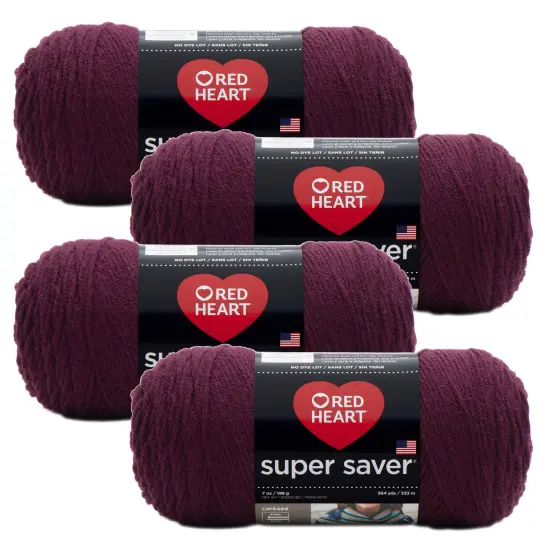 (Pack of 4) Red Heart Super Saver Yarn-Claret {1}