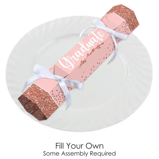 Big Dot of Happiness Rose Gold Grad - No Snap Graduation Party Table Favors - DIY Cracker Boxes - Set of 12 {3}