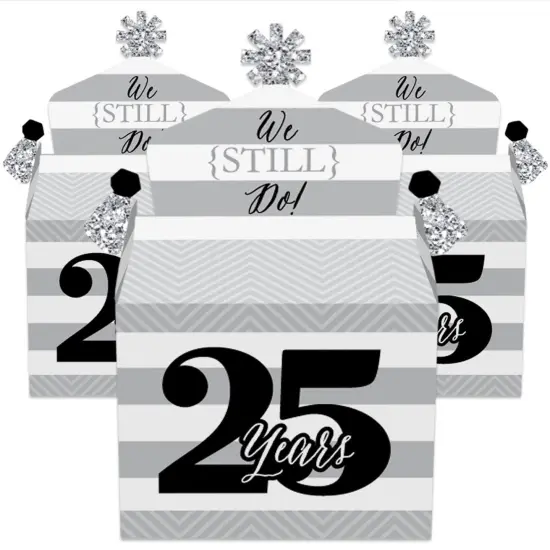 Big Dot of Happiness We Still Do - 25th Wedding Anniversary - Treat Box Party Favors - Anniversary Party Goodie Gable Boxes - Set of 12 {3}