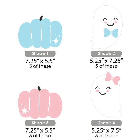 Big Dot of Happiness Boo-y or Ghoul - Ghost and Pumpkin Decorations DIY Halloween Gender Reveal Party Essentials - Set of 20 {7}