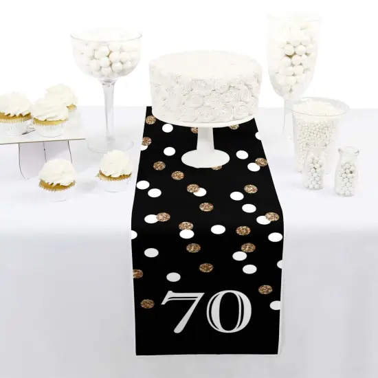 Big Dot of Happiness Adult 70th Birthday - Gold - Petite Birthday Party Paper Table Runner - 12 x 60 inches {3}