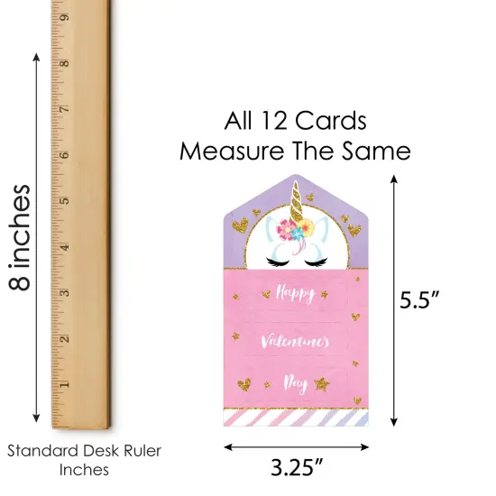 Big Dot of Happiness Rainbow Unicorn - Magical Unicorn Cards for Kids - Happy Valentine's Day Pull Tabs - Set of 12 {7}