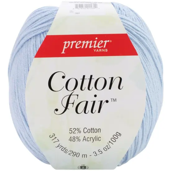 Multipack of 3 - Premier Yarns Cotton Fair Solid Yarn-Baby Blue {2}