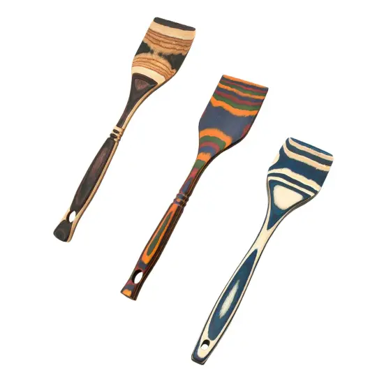 Pakkawood Wooden Cooking Spatula, Colorful and Durable 12 Inch Spatula, Stain Odor and Heat Resistant {2}