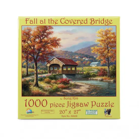 Sunsout Fall at the Covered Bridge 1000 pc Jigsaw Puzzle 36608 {4}