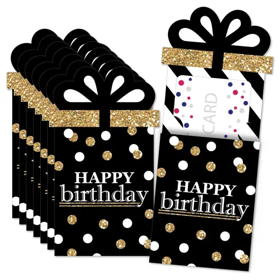Big Dot of Happiness Adult Happy Birthday - Gold - Birthday Party Money and Gift Card Sleeves - Nifty Gifty Card Holders - Set of 8 {1}