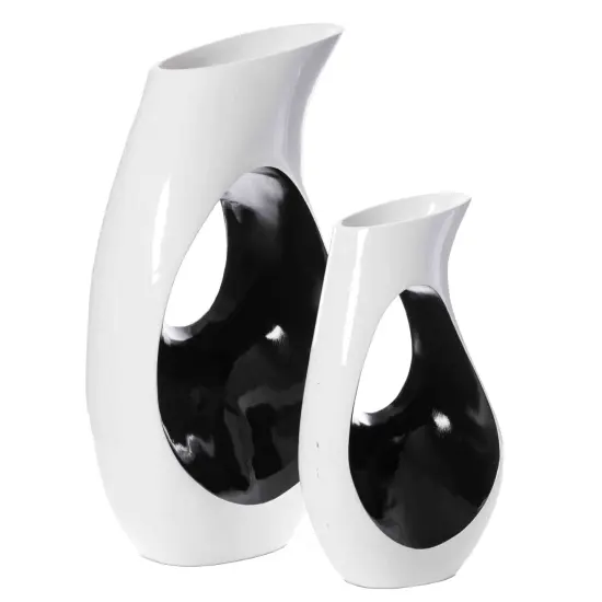 Modern floor vase, White Unique Trumpet Floor Vase, Home Interior Decoration, Modern Floor Vase, Tall Floor Vases for Entryway and Living Room And Office {5}