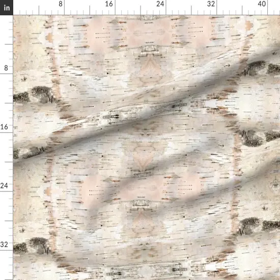 Various Fabrics by the Yard or Fat Quarter Small White Birch Pale Nature Bark Tree Woodland Custom Printed Fabric by Spoonflower {1}