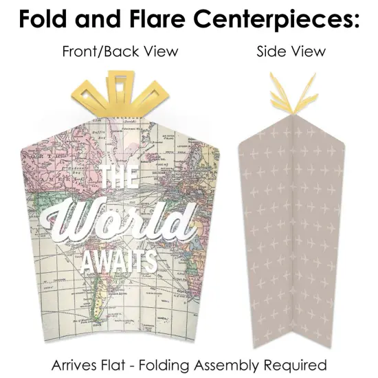 Big Dot of Happiness World Awaits - Travel Themed Party Decor and Confetti - Terrific Table Centerpiece Kit - Set of 30 {6}