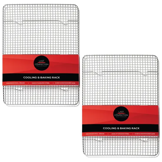 Last Confection (Set of 2) Stainless Steel Baking & Cooling Racks - Cookie Baker's Oven Sheet Pan Wire Rack {6}