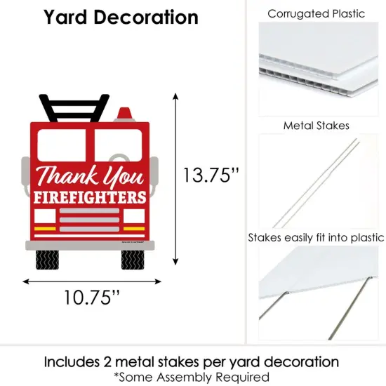 Big Dot of Happiness Thank You Firefighters - Outdoor Lawn Sign - First Responders Appreciation Yard Sign - 1 Piece {7}
