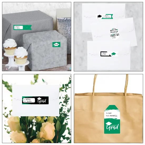 Big Dot of Happiness Green Grad Best is Yet to Come Assorted Green Graduation Party Gift Tag Labels To and From Stickers 12 Sheets 120 Stickers {7}