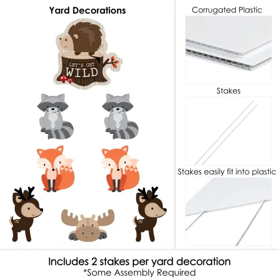 Big Dot of Happiness Woodland Creatures - Yard Sign & Outdoor Lawn Decorations - Baby Shower or Birthday Party Yard Signs - Set of 8 {6}