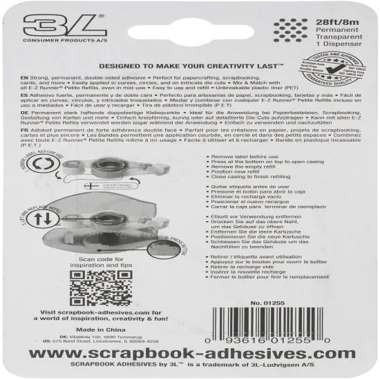 Scrapbook Adhesives EZ Runner Petite Refillable Dispenser-26' Petite Dots-Permanent {4}