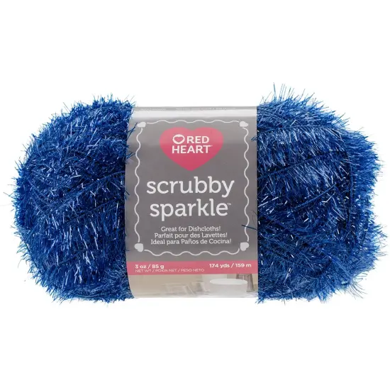 Multipack of 12 - Red Heart Scrubby Sparkle Yarn-Blueberry {3}