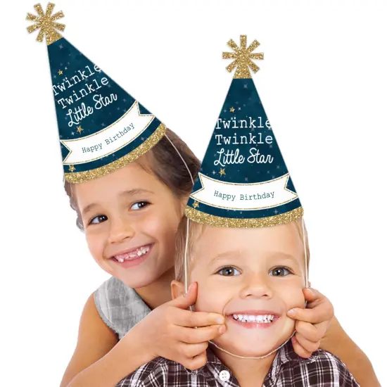 Big Dot of Happiness Twinkle Twinkle Little Star - Cone Happy Birthday Party Hats for Kids and Adults - Set of 8 (Standard Size) {3}