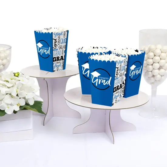 Big Dot of Happiness Blue Graduation Party Favor Popcorn Treat Boxes - Set of 12 {4}
