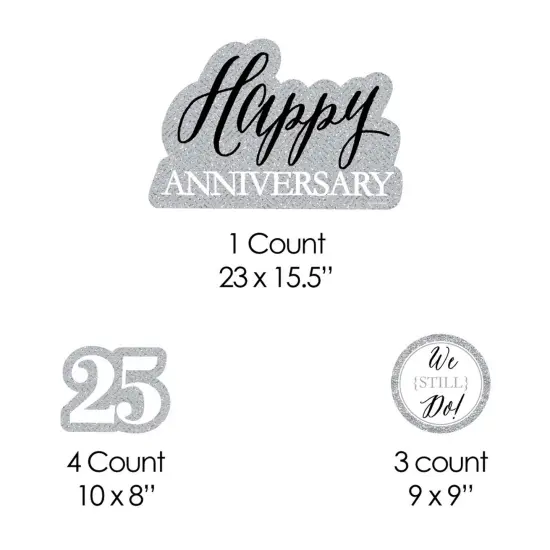 Big Dot of Happiness We Still Do - 25th Wedding Anniversary - Yard Sign & Outdoor Lawn Decorations - Anniversary Party Yard Signs - Set of 8 {7}