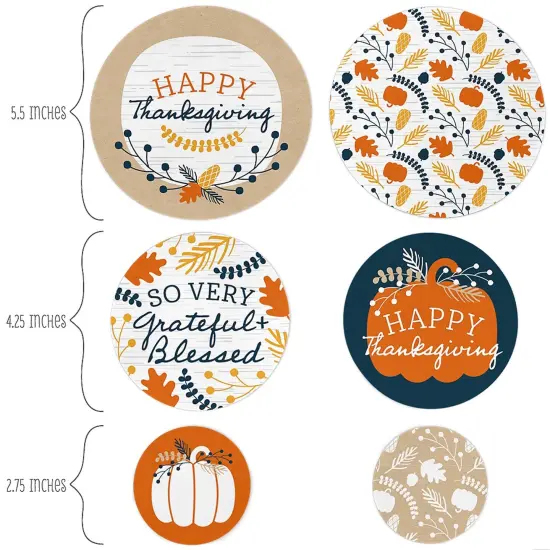 Big Dot of Happiness Happy Thanksgiving - Fall Harvest Party Giant Circle Confetti - Party Decorations - Large Confetti 27 Count {3}