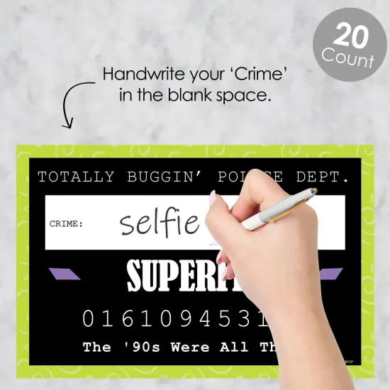 Big Dot of Happiness 90's Throwback - Party Mug Shots - Photo Booth Props 1990s Party Mugshot Signs - 20 Count {3}