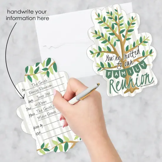 Big Dot of Happiness Family Tree Reunion - Shaped Fill-in Invitations - Family Gathering Party Invitation Cards with Envelopes - Set of 12 {3}