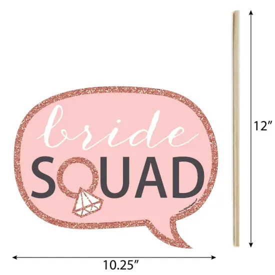 Big Dot of Happiness Funny Bride Squad - Rose Gold Bridal Shower or Bachelorette Party Photo Booth Props Kit - 10 Piece {5}