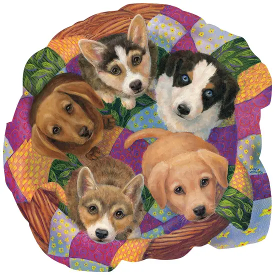 Sunsout Litter of Puppies 750 pc Special Shape Jigsaw Puzzle 95007 {1}