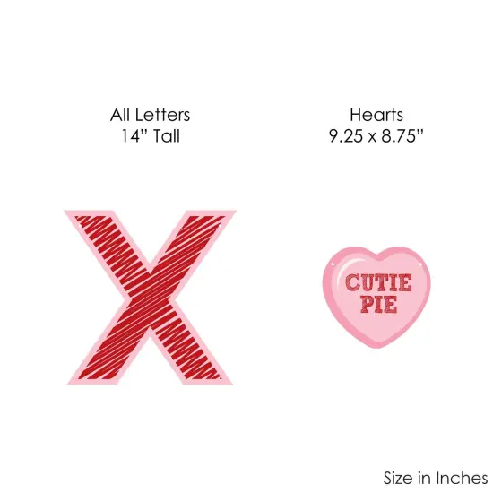 Big Dot of Happiness Conversation Hearts - Valentine's Day Party Decorations - XOXO - Outdoor Letter Banner {7}
