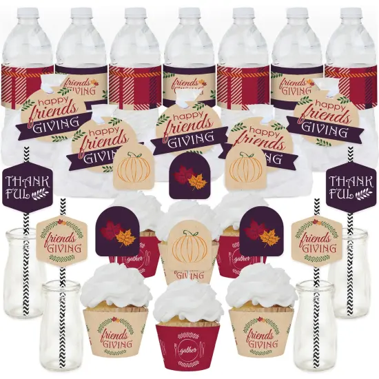 Big Dot of Happiness Friends Thanksgiving Feast - Friendsgiving Favors and Cupcake Kit - Fabulous Favor Party Pack - 100 Pieces {1}