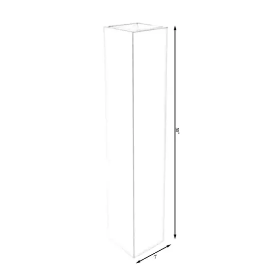 Large Tall Rectangular Wooden Modern Floor Vase - Sleek Contemporary Decor Accent for Living Room, Bedroom, Hallway and Entryway - Handcrafted Decorative Display Piece with Elegant Design Small White {4}