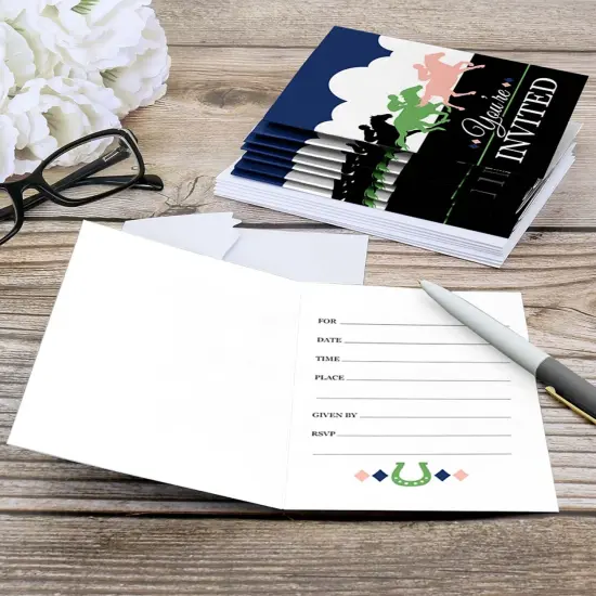 Big Dot of Happiness Kentucky Horse Derby - Fill In Horse Race Party Invitations (8 count) {6}