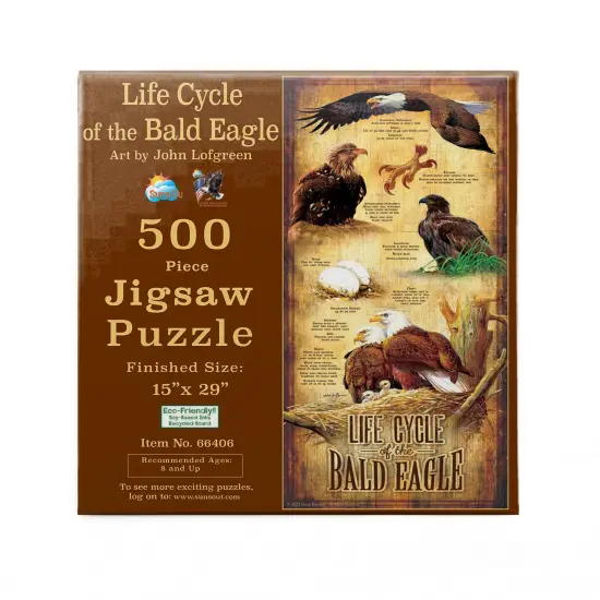 Sunsout Life Cycle of the Bald Eagle 500 pc Jigsaw Puzzle 66406 {4}