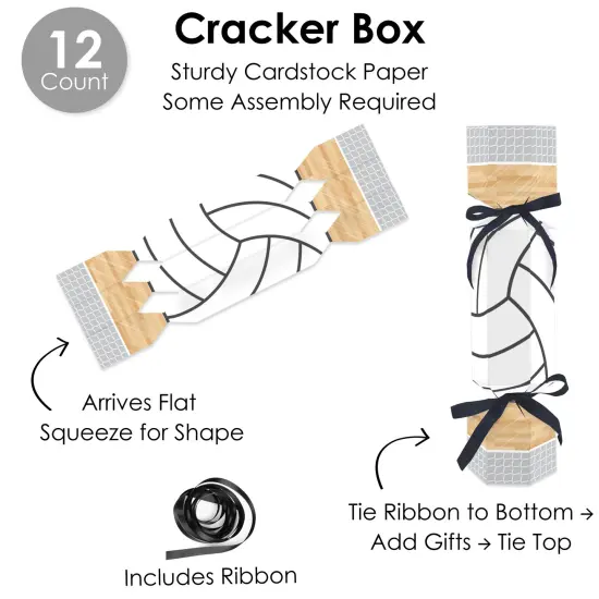 Big Dot of Happiness Bump, Set, Spike - Volleyball - No Snap Baby Shower or Birthday Party Table Favors - DIY Cracker Boxes - Set of 12 {6}