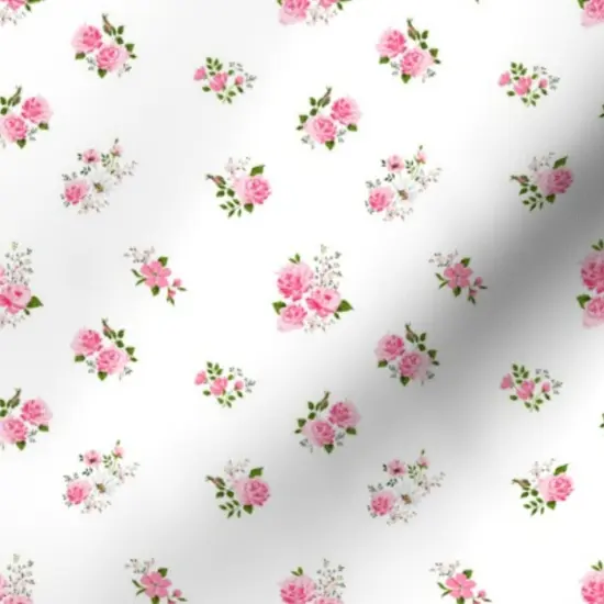 Various Fabrics by the Yard or Fat Quarter Cute Pink Roses Pattern Rose Flowers Romantic Spring Floral Custom Printed Fabric by Spoonflower {7}
