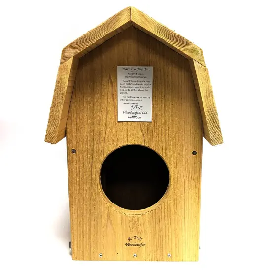 A-T-Z Woodcrafts Handcrafted Cedar Barn Owl Nest Box 21.75 inch {1}