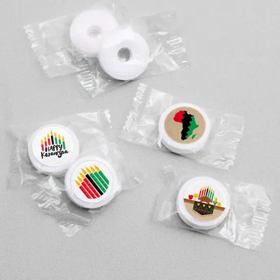 Big Dot of Happiness Happy Kwanzaa - Holiday Party Round Candy Sticker Favors - Labels Fits Chocolate Candy (1 sheet of 108) {4}