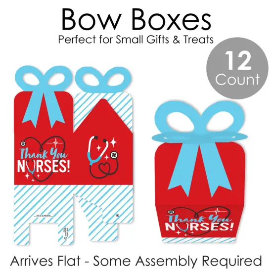 Thank You Nurses - Square Favor Gift Boxes - Nurse Appreciation Week Bow Boxes - Set of 12 {7}
