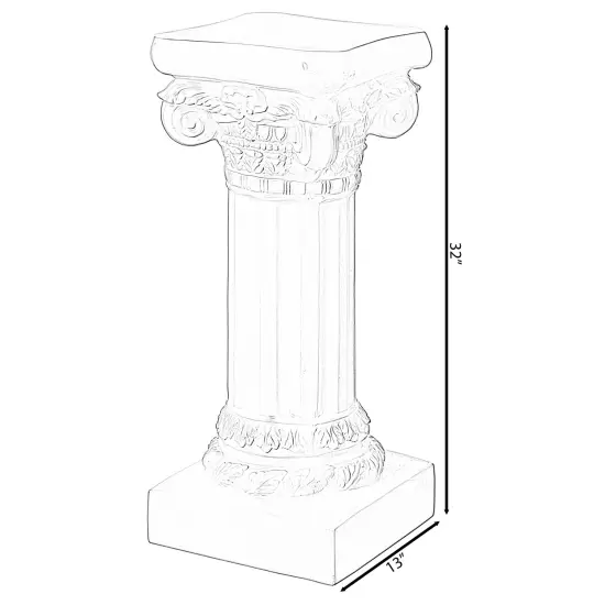 Decorative Fiberglass White Plinth Roman Style Column Ionic Piller Pedestal Vase Stand for Wedding or Party, Living Room, or Dining Room Decor - Photography Props - Sculpture Display - Greek-inspired Luxury Decor Piece with Ornate Accents {5}