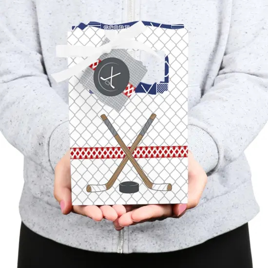 Big Dot of Happiness Shoots and Scores - Hockey - Baby Shower or Birthday Party Favor Boxes - Set of 12 {6}