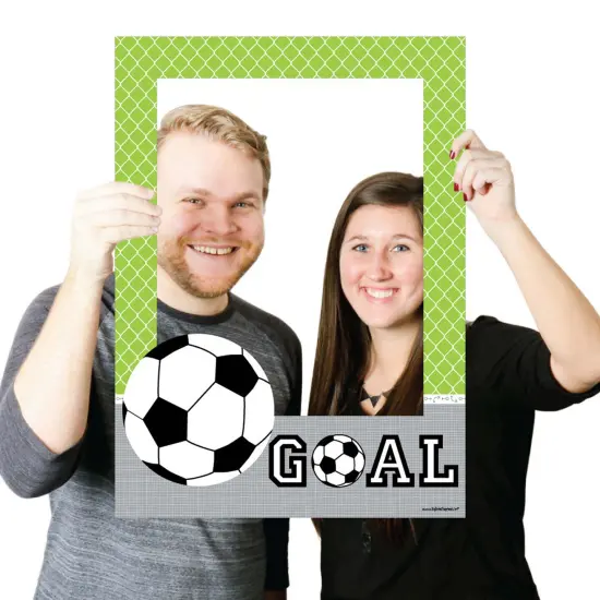 Big Dot of Happiness Goaaal - Soccer - Birthday Party or Baby Shower Selfie Photo Booth Picture Frame and Props - Printed on Sturdy Material {4}