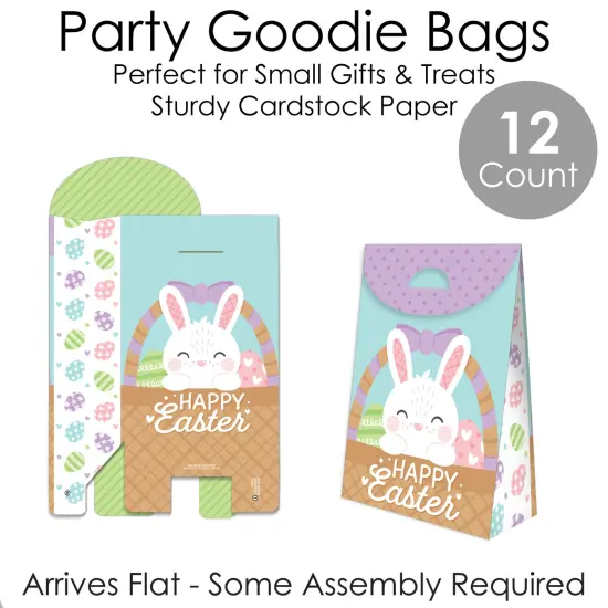 Big Dot of Happiness Spring Easter Bunny - Happy Easter Gift Favor Bags - Party Goodie Boxes - Set of 12 {7}