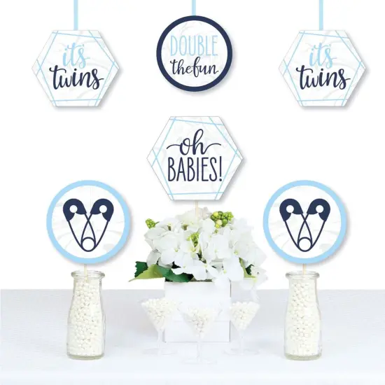 Big Dot of Happiness It's Twin Boys - Decorations DIY Blue Twins Baby Shower Essentials - Set of 20 {1}