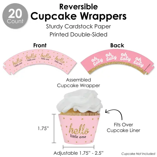 Big Dot of Happiness Hello Little One - Pink and Gold - Girl Baby Shower Favors and Cupcake Kit - Fabulous Favor Party Pack - 100 Pieces {6}