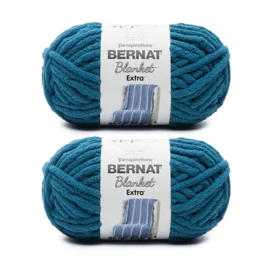 Bernat Blanket Extra Velveteal Yarn - 2 Pack of 300g/10.5oz - Polyester - 7 Jumbo - 97 Yards - Knitting/Crochet {1}