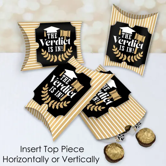 Big Dot of Happiness Law School Grad - Favor Gift Boxes - Future Lawyer Graduation Party Large Pillow Boxes - Set of 12 {4}