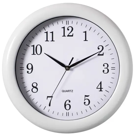 13.75 Inch Plastic Round Battery Operated Simple Modern Wall Clock - Office, ClassRoom, Livingroom, Dining Room, Bedroom and Kitchen Wall Decor {10}