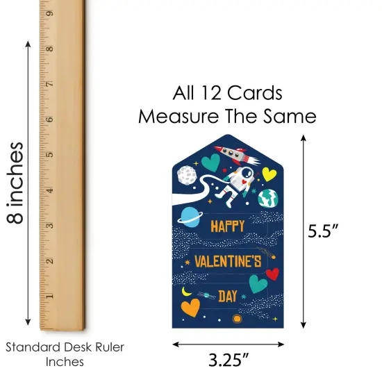 Big Dot of Happiness Blast Off to Outer Space - Rocket Ship Cards for Kids - Happy Valentine's Day Pull Tabs - Set of 12 {7}