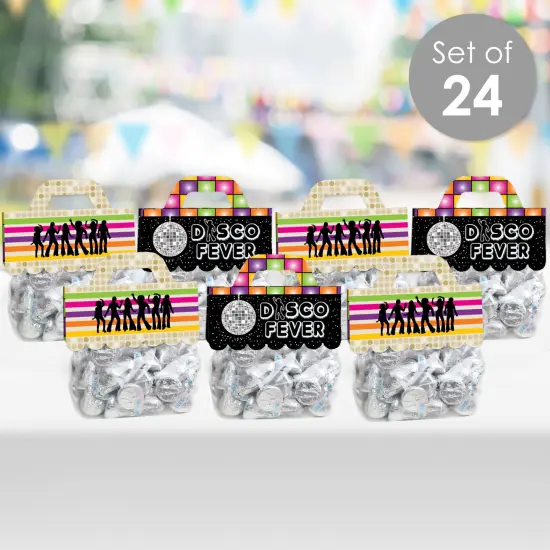 Big Dot of Happiness 70's Disco DIY 1970s Disco Fever Party Clear Goodie Favor Bag Labels Candy Bags with Toppers Set of 24 {3}